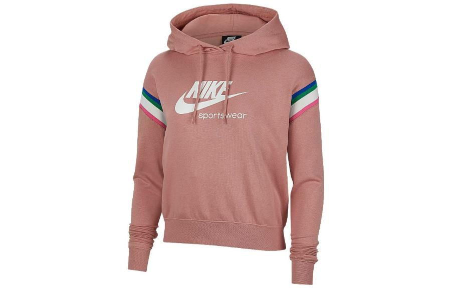 Nike Sweatshirts Women s Pink Hooded Moderate Regular CU5924-685 M