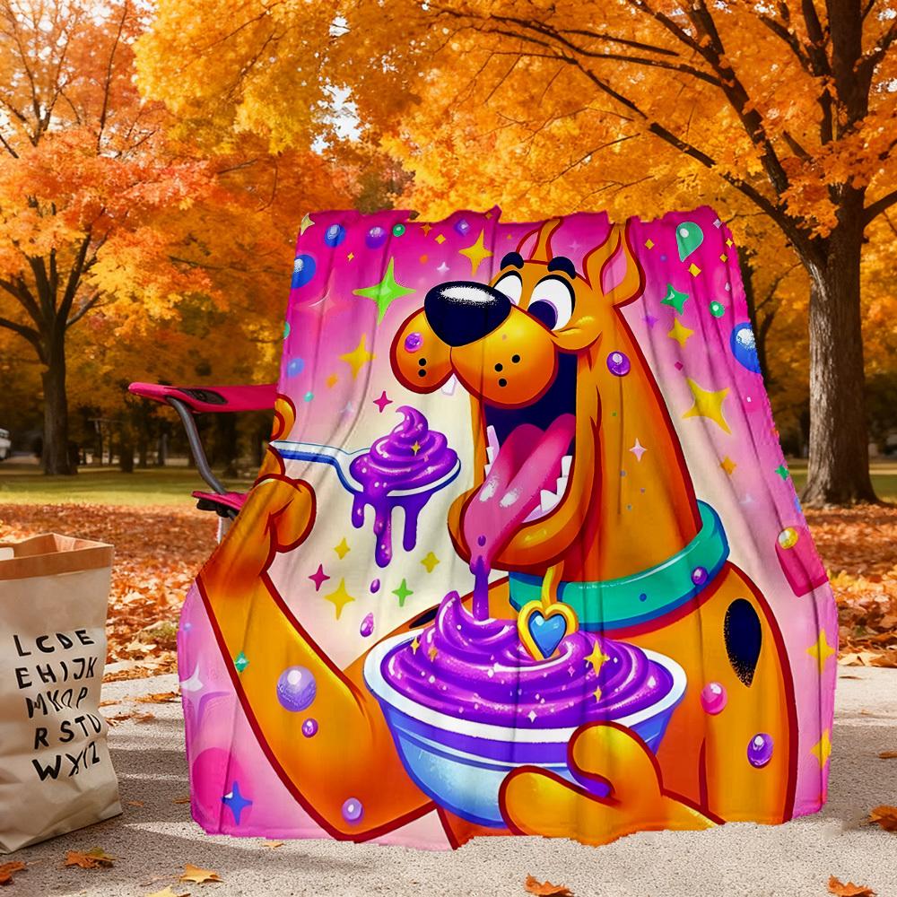 1pc Scooby Doo Outdoor Blanket - Throw Blanket, Soft , Flannel Blankets, Living Room, Travel, Camping c1209083