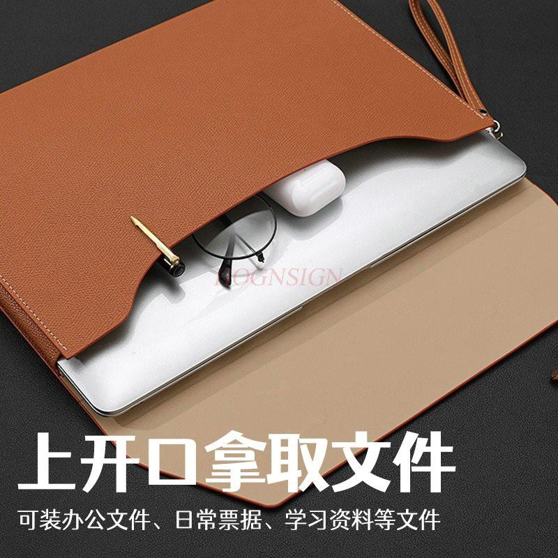 Leather File Bag A4 Paper File Bag Folder File Bag Thickened Waterproof Material Buckle Business Document Bag Office Contract