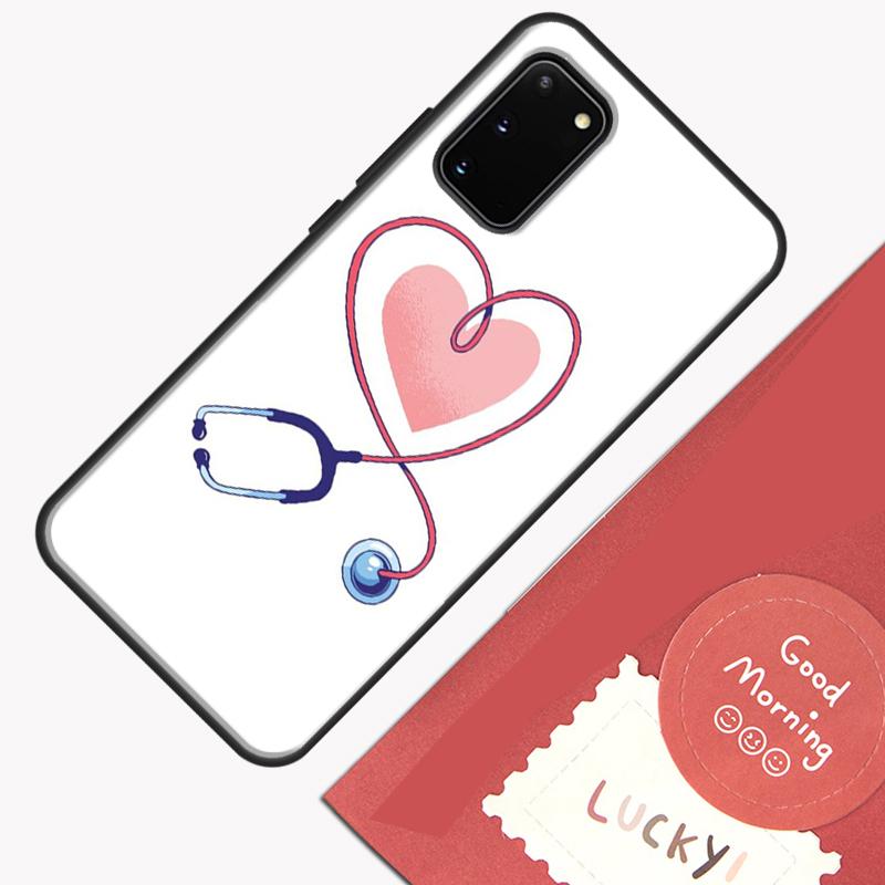 Cute Stethoscope Heart Phone Case For Samsung Galaxy S26 S25 S24 S20 S21 S22 S23 Ultra S10 Plus S25 FE Cover Shell