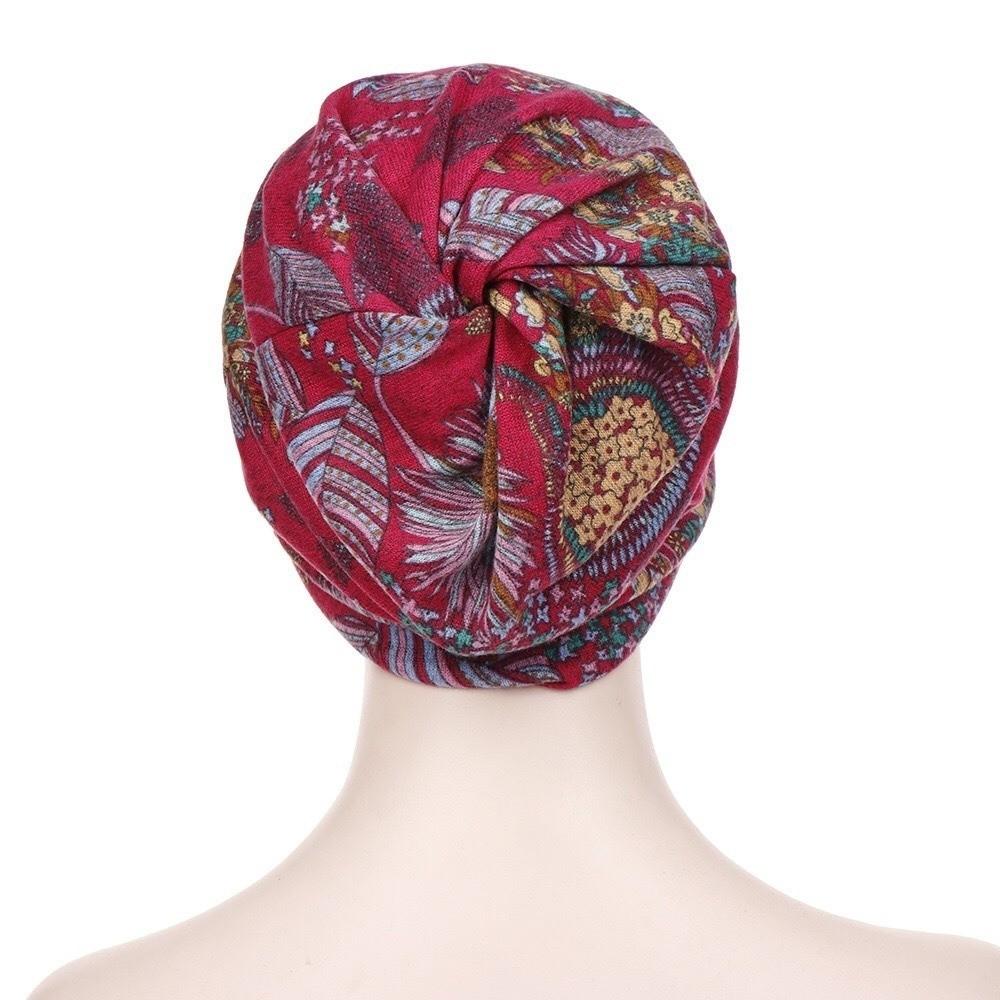 Print Design Hair Loss Cap Comfortable Visor Cap Slouch Design Chemo Caps  Head Scarf