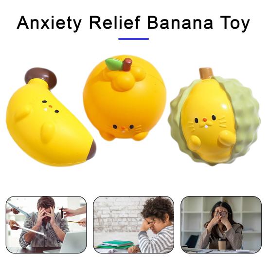 Cute Slow-Rising Squeeze Toy Soft PU Fidget for Stress Relief Realistic Fruit-Shaped Decompression Gadget for Kids