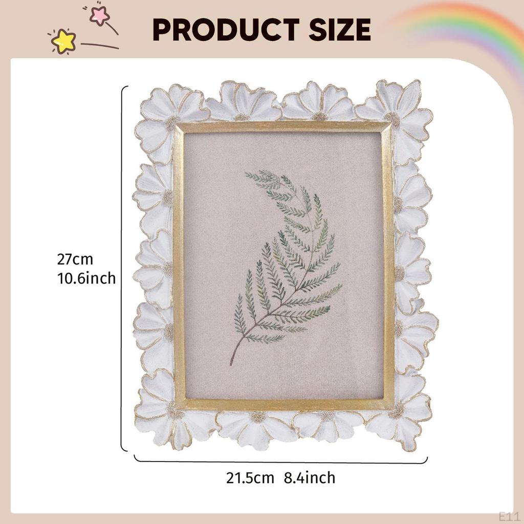 Decorative Resin Photo Frame , Vintage Holder for Classic European Ornament, Floral