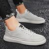 New Men's Leather Casual Shoes Fashion Waterproof Men Working Shoes Non-Slip Thick Soled Vulcanized Shoes Designer Men Sneakers