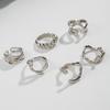 Fashion Exaggerated Smooth Irregular Lava Line Ring Set Open Ring Women's Fashion Jewelry Finger Ring