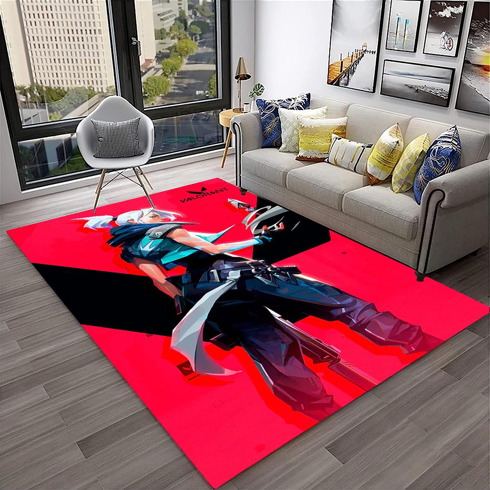 VALORANT Game Gamer Cartoon 3D Carpet Rug for Home Living Room Bedroom Sofa Doormat Decor,kids Play Area Rug Non-slip Floor Mat