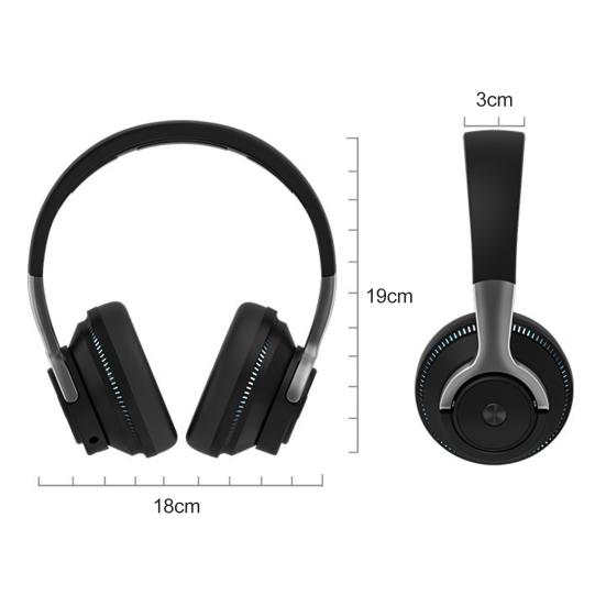 H2 Over Ear Wireless Headphones Bluetooth-compatible 5.1 Stereo Foldable Stretchable Headset Multicolor