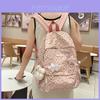 Fashion Leopard Print Student Backpack With Plush Pendant For Teen Girls And Boys