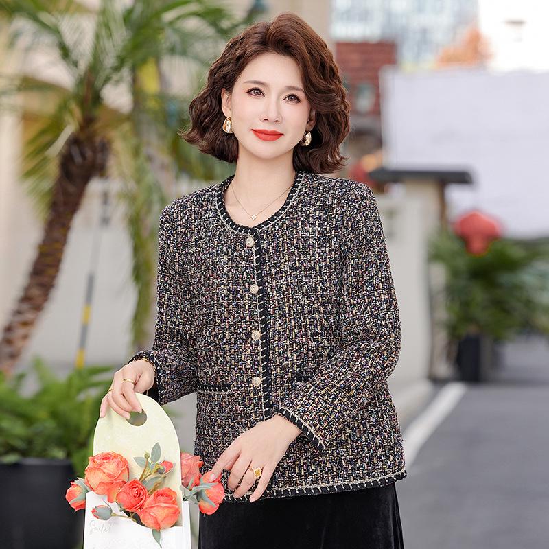 Luxury Style Short Casual Jacket for Women Aged 40-60