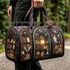 3D Gothic Buntglasdruck Halloween Sporttasche - Multifunktionale Reisetasche