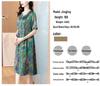Thirteen Rows Women's Satin Print Casual Dress, Slimming Fit for Middle-Aged Moms, Short Sleeve