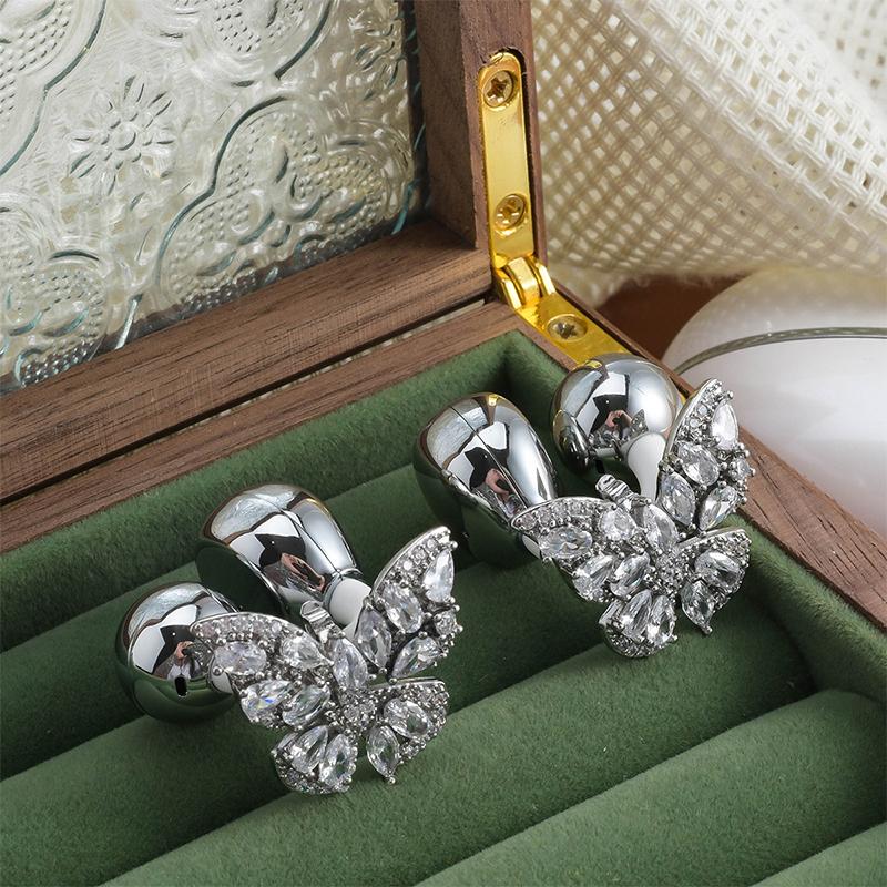 Schmetterling Glänzender Diamant Zirkon Kopfhörer Clip Design DIY Personalisierte Accessoires