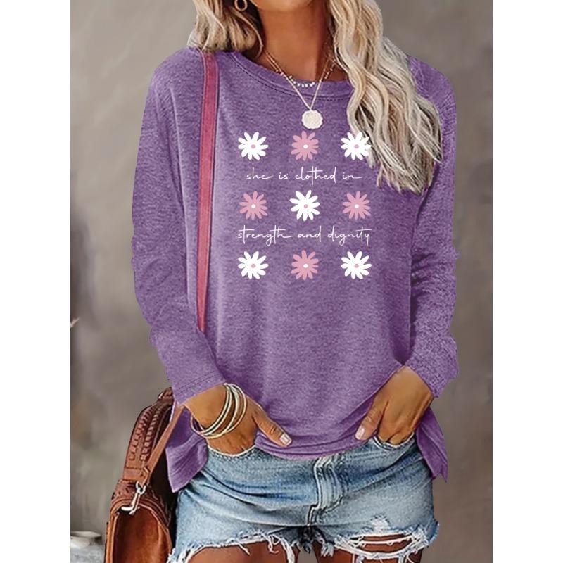Women's Vintage Floral Print Long Sleeve T-Shirt