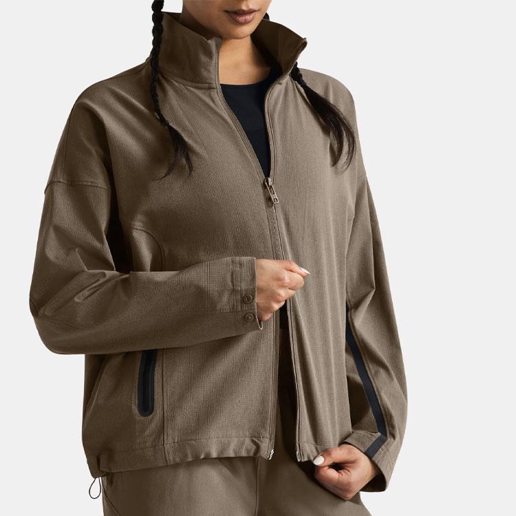 Under Armour UA Unstoppable Logo Color Block Casual Comfortable Breathable Jacket Women jackets Gray Brown 1385895-200