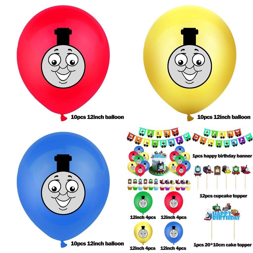 Festive Thomas Theme Birthday Party Supplies For Kids With Balloons And Banner