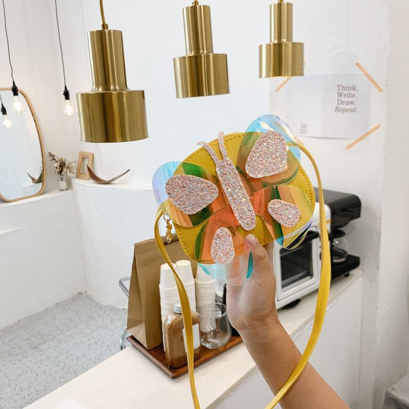 Adorable Children's Crossbody Bag Cute Cartoon Butterfly Mini Shoulder Bag For Girls