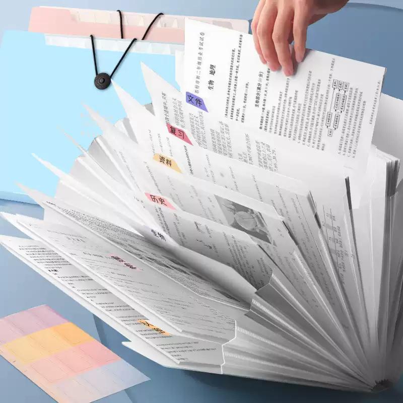 Transparenter Einsteck-Aktenordner A4 Dokumententasche Mehrschichtiger erweiterbarer Ordnerhalter Für Schule Büro Schreibwaren