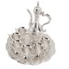 Alloy Wine Glass Pot Set Rustproof Exquisite Decorative Vintage Coffee Pot Set for Tea Home Party Wedding Silver White