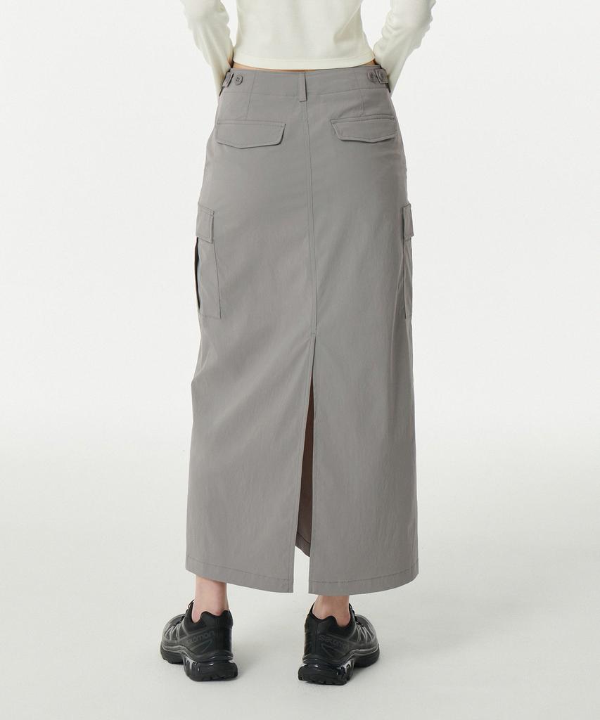 Musinsa Standard Woman Women'S Cargo Maxi Skirt [Light Grey]