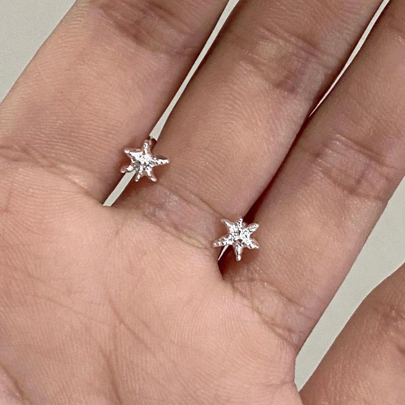 Xiaohongshu-Inspired Minimalist Silver Stud Earrings - Sleep-Friendly Design