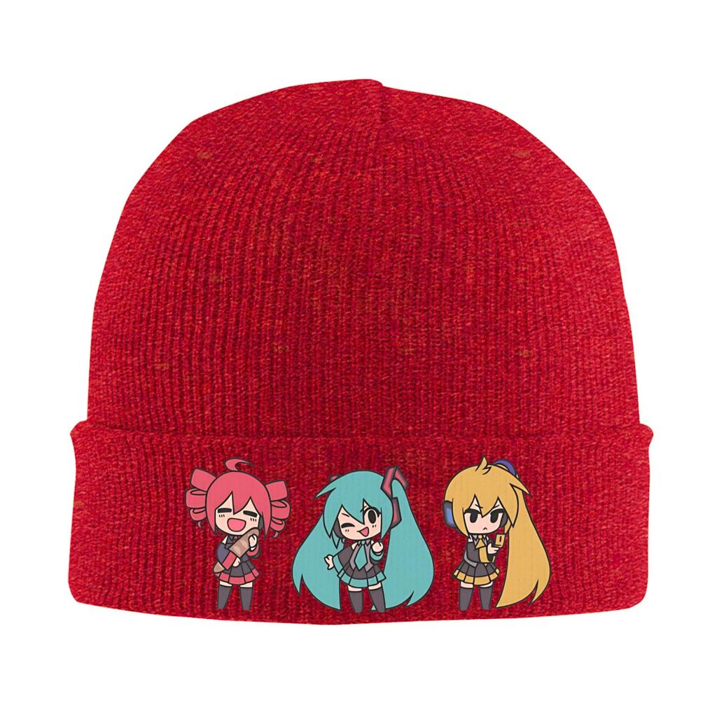Triple Baka Kasane Teto  Beanie Hats  Bonnet Hats Unisex Adult Retro Hippie Knitting Hat Autumn Design Elastic Caps