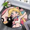 Sailor Moon Round Area Rug,Carpet Rug for Living Room Bedroom Sofa Playroom Decor,Non-slip Floor Mat