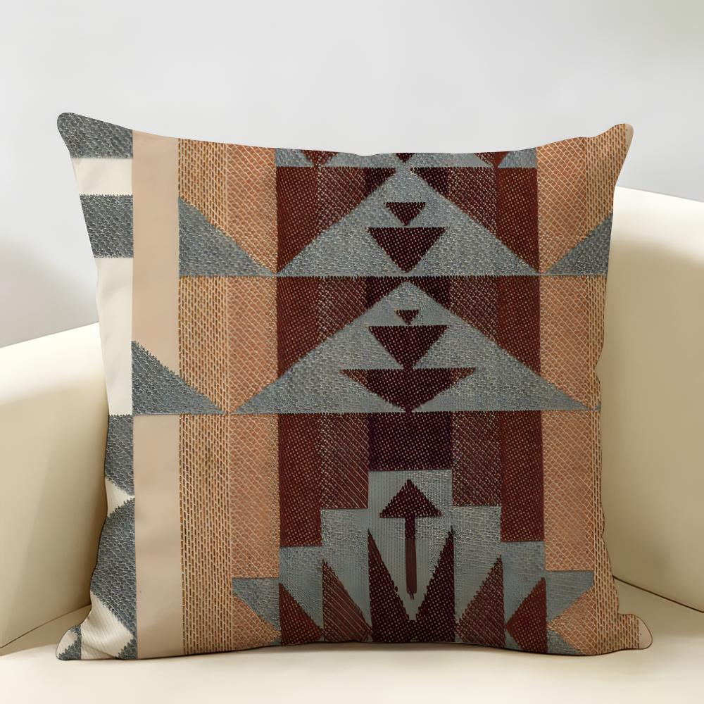 Moroccan Style Art Cushion Cover Natural Linen Organic Fabric Double-Sided Printing Breathable Perfect For Home Decor