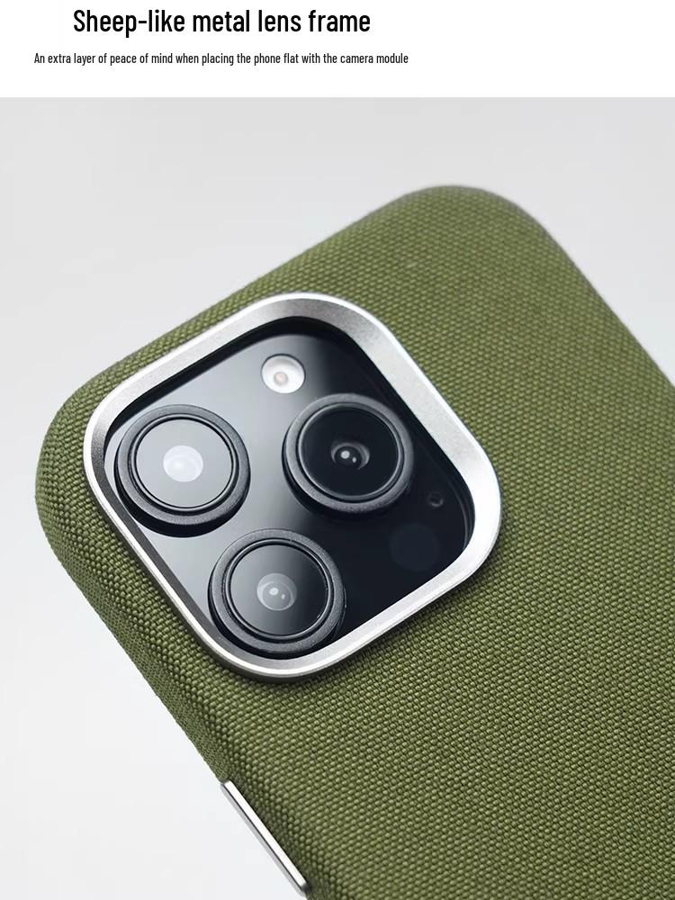 iPhone 17 Pro Max Case: Solid Color Fabric Texture, Ballistic Nylon, Magnetic Absorption, Drop Protection Cover.