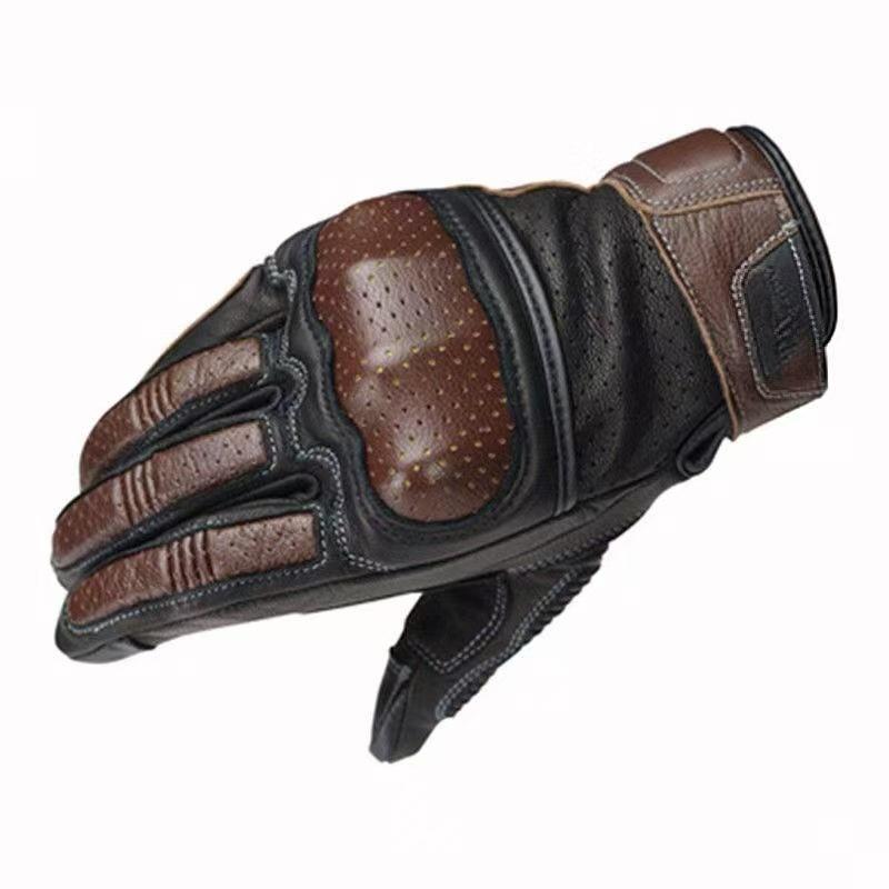 Motorcycle Men s Four Seasons Sheepskin Locomotive Racing Gloves Riding Gloves M коричневый