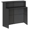 5 Piece Outdoor Bar Set with Cushions Black Poly Rattan