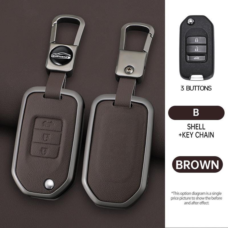 Interior Mouldings Zinc Alloy Car Key Case Cover Shell For Honda Civic Accord City Odyssey CR-V XR-V HR-V Vezel Jade Jazz Crider