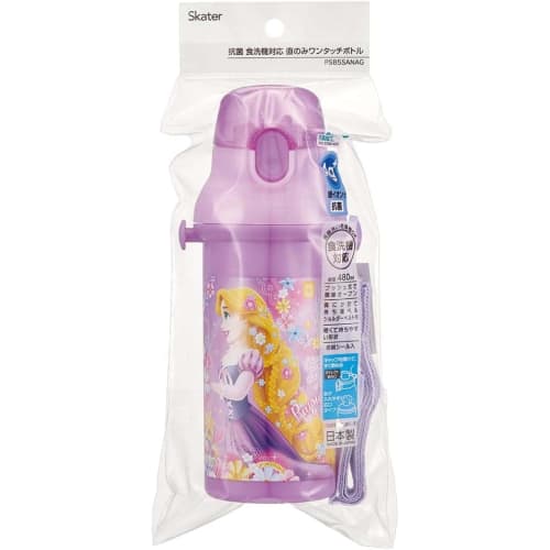 Skater Disney Tangled Water Bottle, 24 oz (480ml), Kids', Antibacterial, Child-Friendly, Lightweight, Made in Japan, PSB5SANAG-A