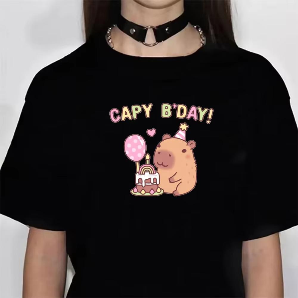 Unisex Harajuku Graphic Tshirt Japanese Unisexga Capybara Print Casual Designer Short Sleeve Top