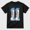 11s Unc Sneaker Match Tee - Number 11 Graphic Tee. Streetwear Brand Graphic T-Shirt. 11s University Blue