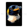 Astronaut Space Penguin Cruiser Metal Bar Decoration Designing Tin Sign Poster