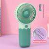 Fan - Battery-powered Portable High-Wind-Force Miniature Fan - Cartoon Design Compact Low-Noise Office Handheld Electric Fan