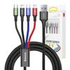 Kabel Usb Baseus Fast 4W1 Usb-C / 2X Lightning / Micro 3,5A 1,2M (Czarny)