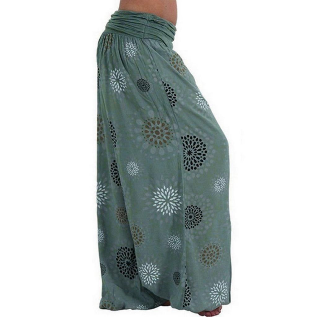 Women's Digital Print Long Wide Leg Pants Harlan Casual Pants