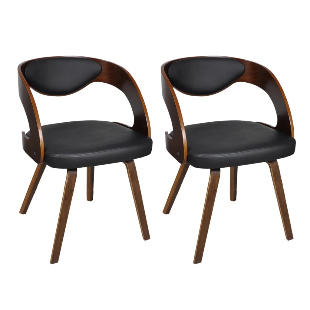 Dining Chairs 2 Pcs. Brown Faux Leather