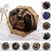1PC Viking Theme Umbrella Portable Folding Umbrella Iron Frame Hole Bone Structure Outdoor Home Umbrella A3