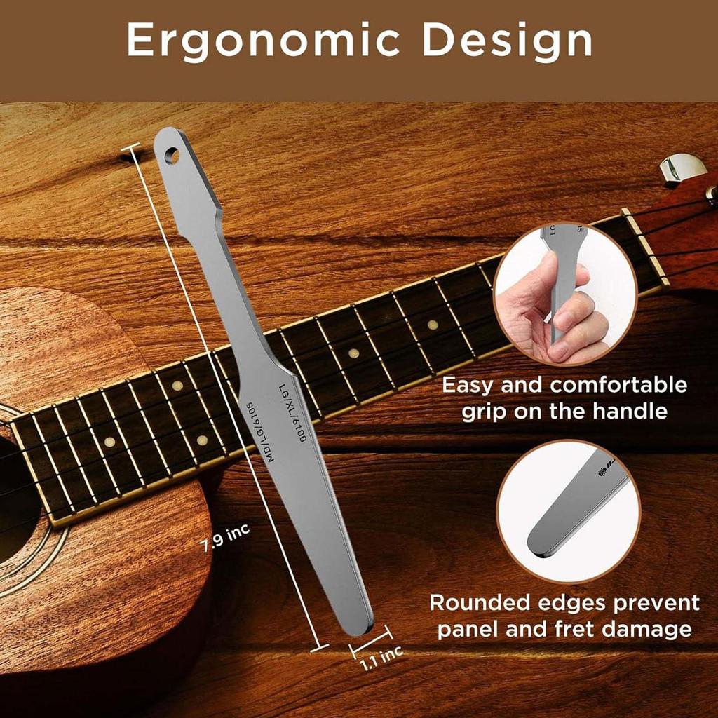 Guitar Fret File, Double Sided File with Brush, Polishing for Electric