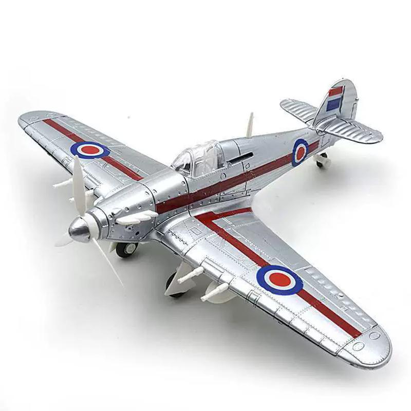 20cm 4D Boy Diy Toys Fighter Assemble Blocks Building Model Airplane Military Model Arms Germany BF109 UK Hurricane Fighter Gift