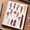 50Pcs/Set Retro Pop Girls PET Stickers Waterproof DIY Fashion Doodle Decals Stickers