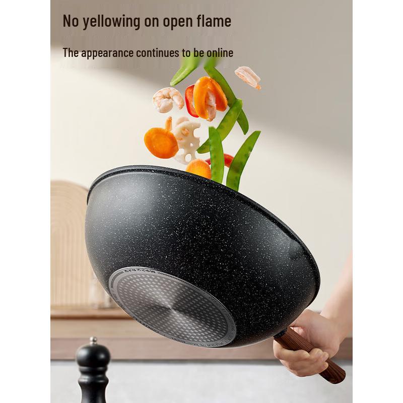 COOKER KING 32cm Black Maifan Stone Non-stick Wok