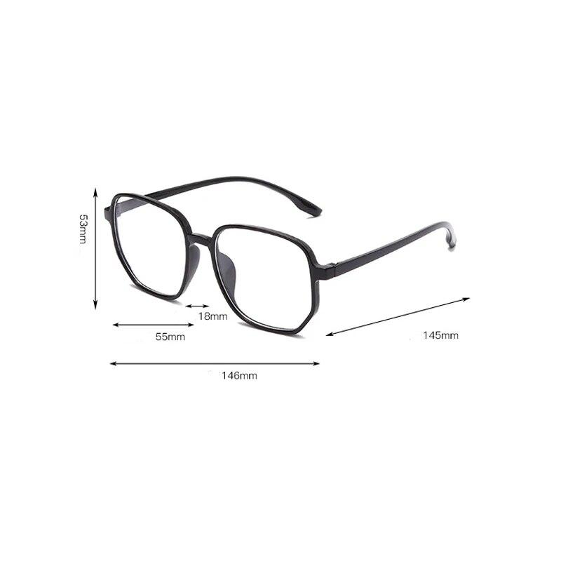 New Finished Myopia Glasses Men Women Large Eyewear Ultralight Square Big Frame Near Sight Eyeglasses Diopter 0 To -4.0