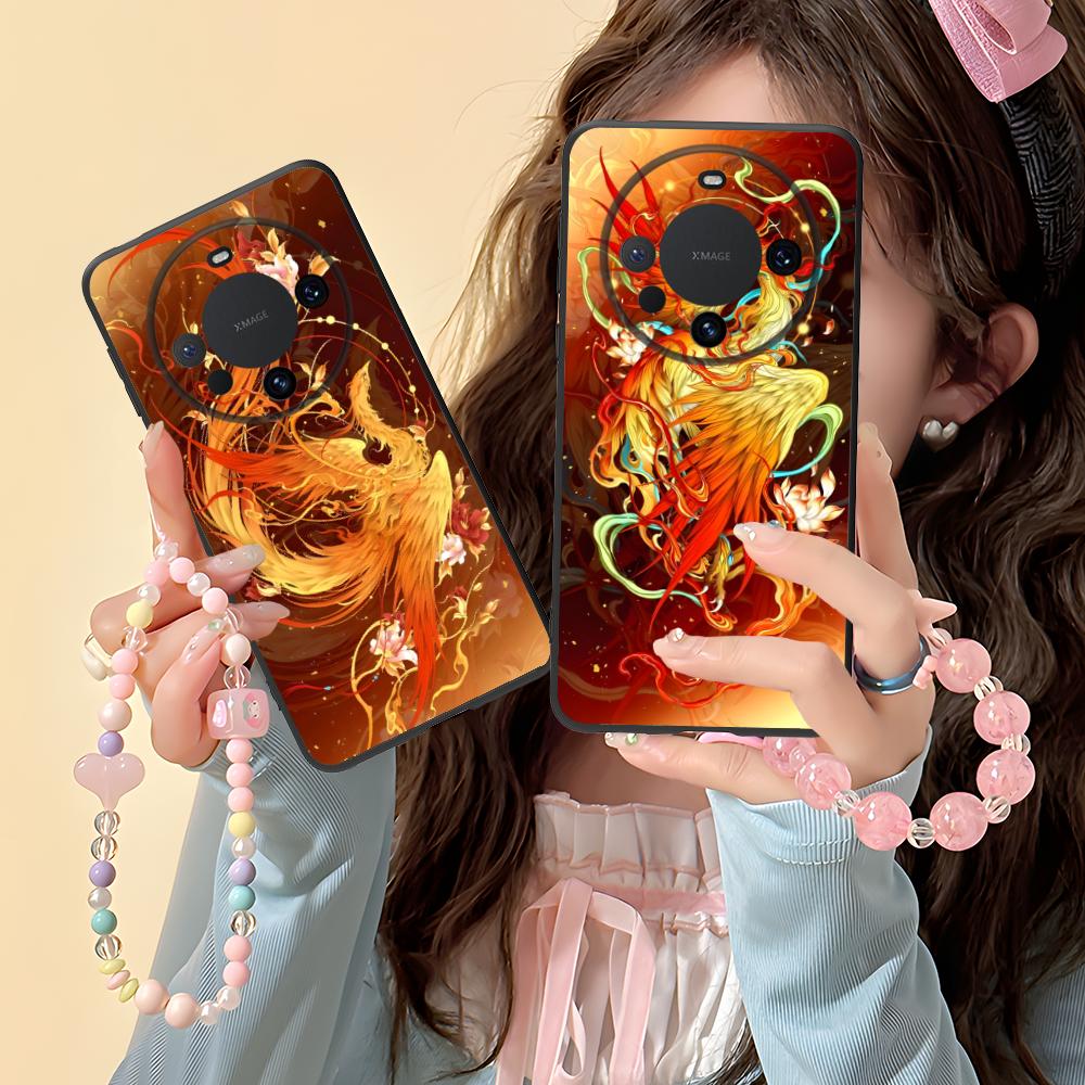Luxury Phoenix Mobile Cell Phone Case for Huawei Mate 60 50 40 30 20 10 Pro Plus Lite E 5G Colorful Printing Cover Pretty Luxury