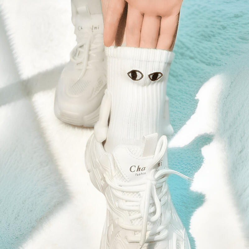 Magnetic Socks Couple Cute Character Socks Useless white