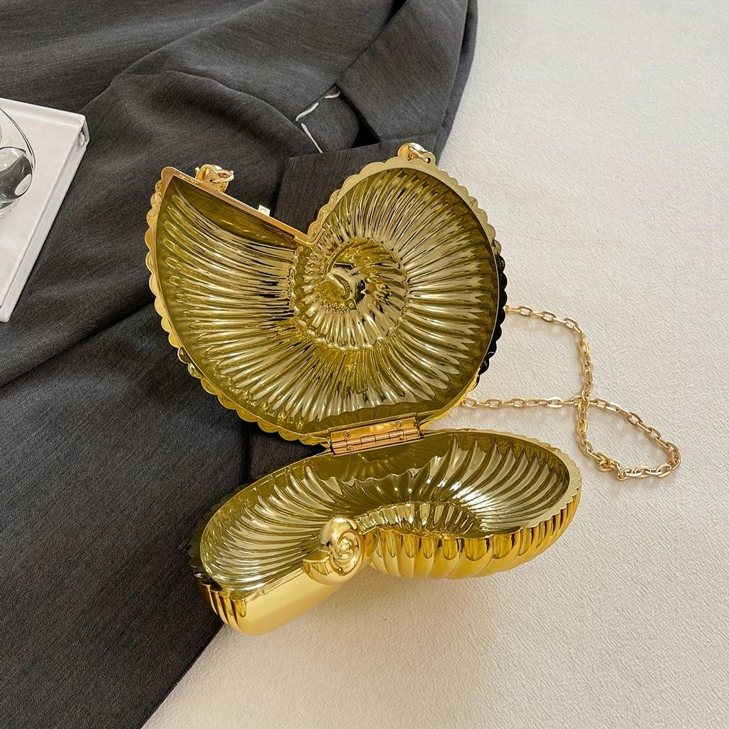 Summer-Themed Handbag Shaped Like a Conch, Perfect for Parties And Evening Events