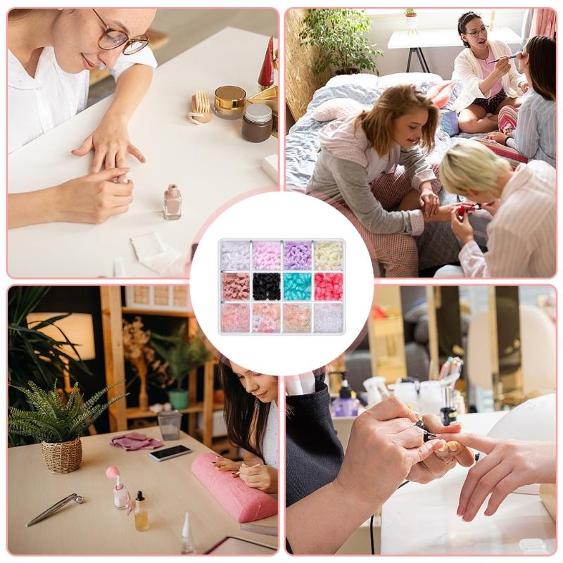 1Box 3D Butterfly Nails Charm for Women Mixed Ribbon Resin Nails Art Rhinestones Crafts Nails Supplies Embellishment