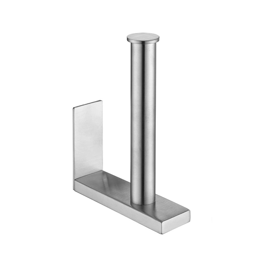 Black Design Easy To Install The Bathroom Kitchen Accessory Self Adhesive Stainless Steel Rustproof Toilet Paper Roll Holder